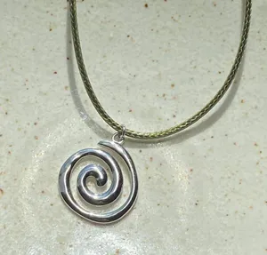 Handmade stainless steel spiral swirl uzumaki funky boho grunge style necklace🌀 thumbnail 5