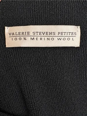 Valerie Stevens 100% Merino Wool Beaded Evening Cardigan Black Vintage 90s Knit thumbnail 8