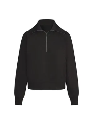 Spanx AirEssentials Half Zip with Shimmer Top-Black Gunmetal‎ thumbnail 6