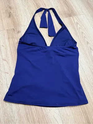 Tommy Bahama Womens Pearl Halter Tankini Top Mare Navy Tummy Control UPF 50 S thumbnail 3