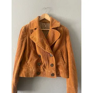 Free People Corduroy Jacket Relaxed Double Breasted Peacoat Golden Brown thumbnail 10