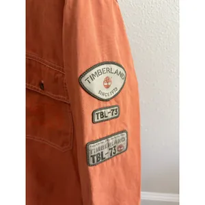 Vtg Timberland TBL-73 Orange Canvas Jacket CAT &‎ Floral Embroidery Women’s S thumbnail 6
