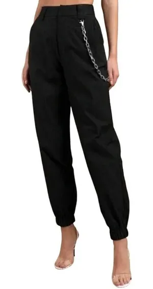I AM GIA Pants Women XS‎ Black Elastic Waist Baggy Parachute Joggers Y2K Retro thumbnail 1
