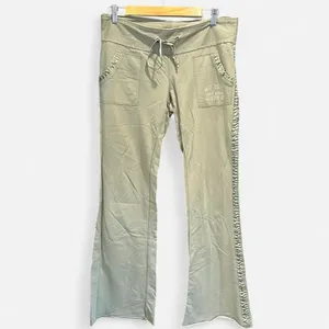 Hollister Y2K Low Rise Drawstring Flare Sweatpants Sage Green Small thumbnail 4
