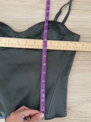Aritzia TEN 4 Satin Bustier Corset Cami Top Coal Grey Sweetheart Minimal Party thumbnail 8