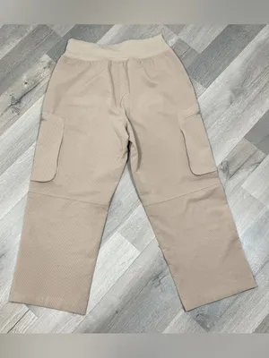 Sage Collective Textured Cargo Pocket Crop Pants Kahki Tan Small Utility Casual thumbnail 5