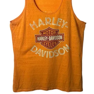 Harley Davidson Jamaica Orange Aztec Print Tank Top Novelty Motorcycle Comfort L thumbnail 4