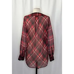 RAG & BONE Silk Victor Plaid Surplice Top Blouse Shirt Drapey High Low‎ Medium thumbnail 9