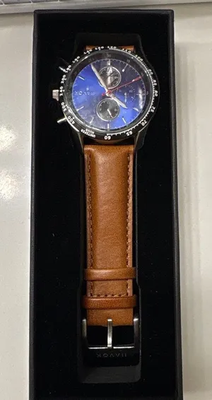 NAVIFORCE Men’s Chronograph Watch Brown Leather Strap Blue Dial – New with Box thumbnail 1