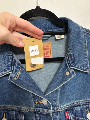 NEW Levi’s Shrunken '90s Bling Solargenic Cropped Trucker Jacket - Size XL thumbnail 7