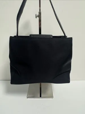 Coach Vintage Mercer Shoulder Bag Black Twill Body with Leather Accents thumbnail 4