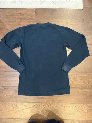 Gildan Navy Blue Cotton Long-Sleeve Crewneck Shirt Size Small - C33-086 thumbnail 4