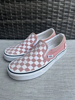 Vans Classic Slip-On mauve pink & white checkerboard unisex sneakers thumbnail 4