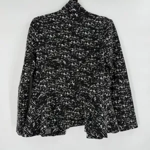 Sara Campbell Open Front Blazer Womens Small Black White‎ Peplum Careerwear Chic thumbnail 8