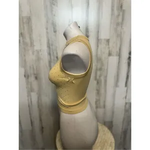 Tank top with rhinestones Tan thumbnail 5