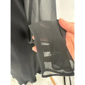 Evan Picone Black Midi Dress 12 Sheer Sleeve Asymmetrical Hem Y2K Cocktail LBD thumbnail 7