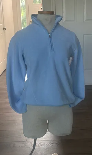 Uniqlo Baby Blue Half-Zip Fleece Pullover thumbnail 1