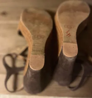 UGG (Australia) Fitchie Platform Leather Sandals Brown Sz 9.5 thumbnail 6