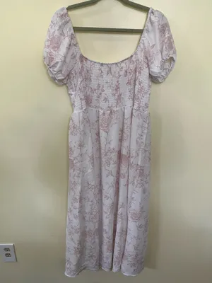 NEW Altar’d State White & Pink Floral Maxi Dress Size XL NWT thumbnail 6