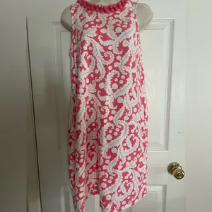 Boden Pink‎ and White Swirl Mini Dress thumbnail 2