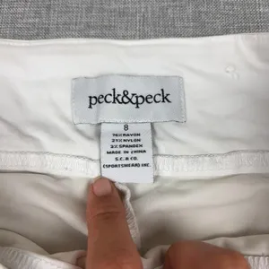 Peck‎ & Peck Skirt Womens 8 White Twill Pencil Short Pockets Anthropologie thumbnail 2
