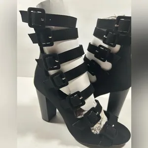 NIB!Olivia Jorgensen "Murray" 7 Buckles - Back Zipper - Pee a Boo Toe - Size 9 thumbnail 9