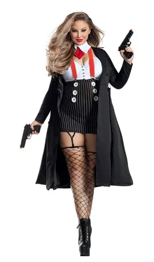 NEW Gangster Babe Halloween Mob Boss Costume Plus Size 5X thumbnail 1