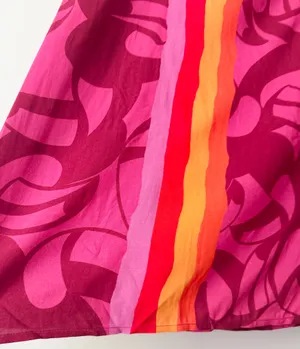 Farm Rio A-Line Contrasting Slip Midi Skirt, Size L thumbnail 8
