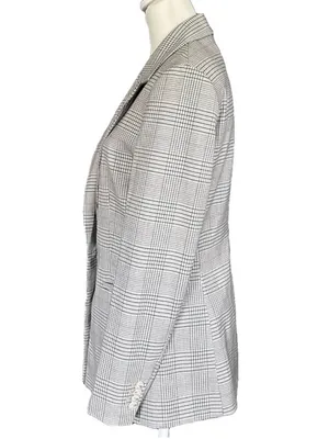 H&M Glen Plaid Single Button Notch Lapel Suit Jacket Lined Blazer Size Small thumbnail 3