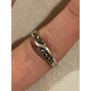 Ring band 925 sterling silver unique cute size 8 thumbnail 3