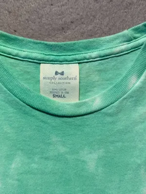 Simply Southern Blue Green Tie‑Dye Tee Small “Sunshine State of Mind” Jeep thumbnail 6