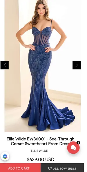 Ellie Wilde Prom Dress Navy Blue thumbnail 5
