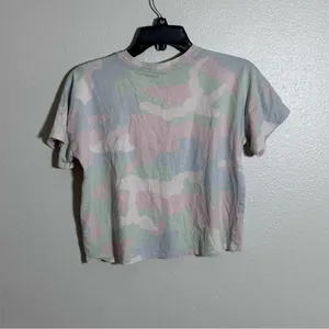 Adidas Women Loose Fit‎ Shirt Tie Dye Cropped Logo Top size M thumbnail 5