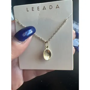 Leeada Gold Plated Red Oval Bezel Gemstone Pendant Necklace Pouch 18-20" Chain thumbnail 7