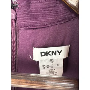 Women’s DKNY Size 18 Dark Plum Pleated Midi Dress thumbnail 5