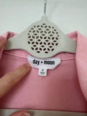 Day and moon pink denim romper thumbnail 2