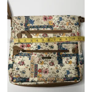 MultiSac Crossbody Bag Purse Floral Pockets Hippie Cottage Tan Boho Teacher Mom thumbnail 12