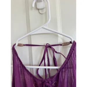 Y2K Rampage purple embroidered halter top size medium thumbnail 3