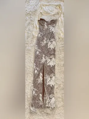 NEW HOUSE OF CB Lucienne Lace Corset Strapless Gown & Bolero Set Sz XS thumbnail 8