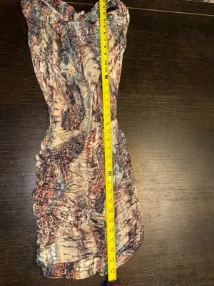 Ruched Snake Print Open Back Bodycon Mini Dress Y2K Going Out Size P/S thumbnail 7