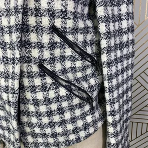 Zara Basic Checker Plaid Tweed Moto Jacket in Black & Cream Size US Medium‎ thumbnail 9