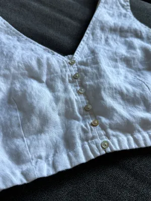 Madewell linen crop top S thumbnail 2