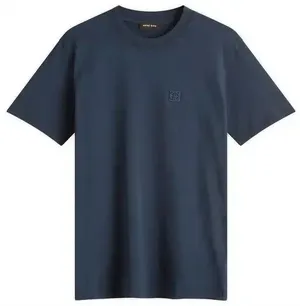 Anine Bing Lili Framed Monogram T-Shirt in Washed Navy Blue NWT thumbnail 1