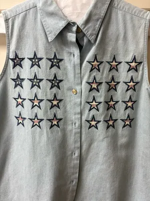 Sleeveless 4th of July denim top thumbnail 2