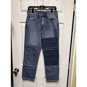 Gap Cheeky Straight Patchwork Jeans Womens 8/29 Blue‎ High Rise Colorblock Denim thumbnail 2