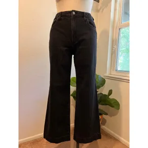 Universal Thread High Rise Wide Leg Black Cotton Denim Jeans Size 12 Regular thumbnail 13