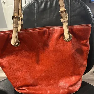 Michael Kors Burnt Orange Leather Tote with Tan Straps thumbnail 5