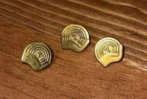 Three 3 United Way Gold Colored Lapel Pins. thumbnail 1