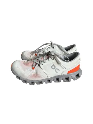 ON Cloud Women’s Gray Orange Sneakers Size 6.5 thumbnail 4