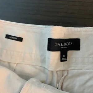 Talbots Modern Fit Cropped Pants 8P‎ Cream Ivory Cotton Stretch Petite Trousers thumbnail 3